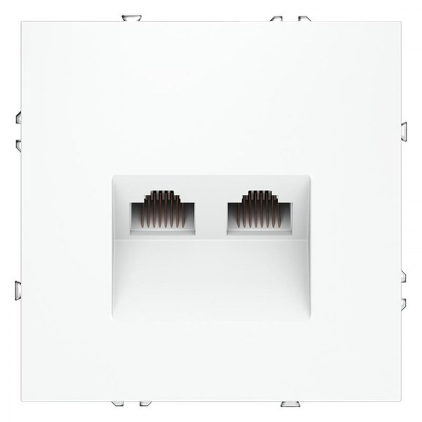 Розетка компьютерная 2-м СП S70 RJ45 + RJ45 кат.6 механизм бел. матов. Voltum VLS060202 ТехноИмпульс