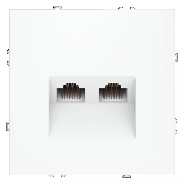 Розетка компьютерная 2-м СП S70 RJ45 + RJ45 кат.6 механизм бел. матов. Voltum VLS060202 ТехноИмпульс