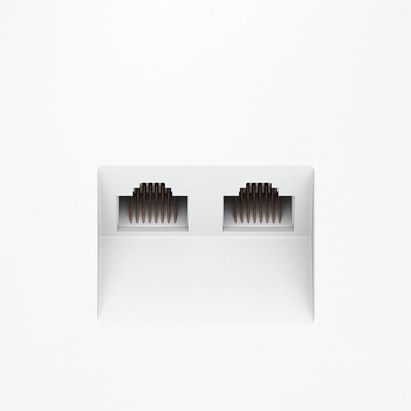 Розетка компьютерная 2-м СП S70 RJ45 + RJ45 кат.6 механизм бел. матов. Voltum VLS060202 ТехноИмпульс