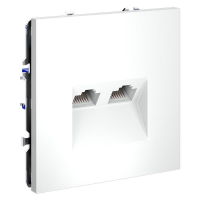 Розетка компьютерная 2-м СП S70 RJ45 + RJ45 кат.6 механизм бел. матов. Voltum VLS060202 ТехноИмпульс