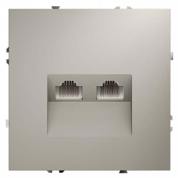 Розетка компьютерная 2-м СП S70 RJ45 + RJ45 кат.6 механизм кашемир Voltum VLS060203 ТехноИмпульс