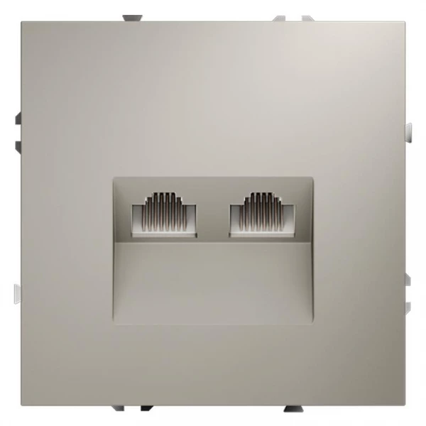 Розетка компьютерная 2-м СП S70 RJ45 + RJ45 кат.6 механизм кашемир Voltum VLS060203 ТехноИмпульс