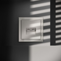 Розетка компьютерная 2-м СП S70 RJ45 + RJ45 кат.6 механизм кашемир Voltum VLS060203 ТехноИмпульс