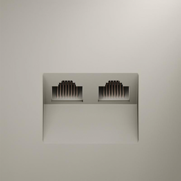 Розетка компьютерная 2-м СП S70 RJ45 + RJ45 кат.6 механизм кашемир Voltum VLS060203 ТехноИмпульс