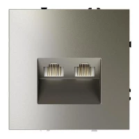 Розетка компьютерная 2-м СП S70 RJ45 + RJ45 кат.6 механизм шелк Voltum VLS060204 ТехноИмпульс