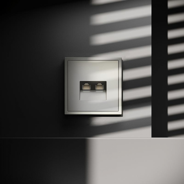 Розетка компьютерная 2-м СП S70 RJ45 + RJ45 кат.6 механизм шелк Voltum VLS060204 ТехноИмпульс