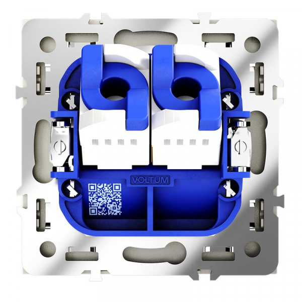 Розетка компьютерная 2-м СП S70 RJ45 + RJ45 кат.6 механизм шелк Voltum VLS060204 ТехноИмпульс