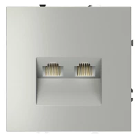 Розетка компьютерная 2-м СП S70 RJ45 + RJ45 кат.6 механизм сталь Voltum VLS060205 ТехноИмпульс