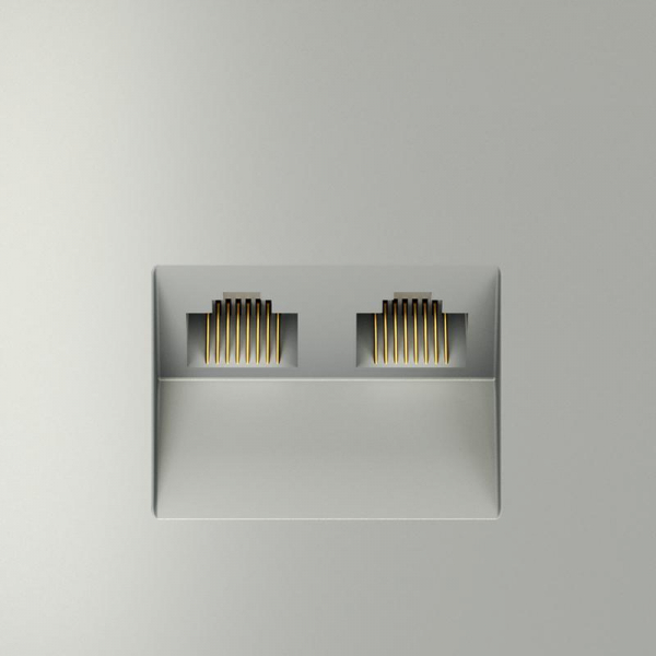 Розетка компьютерная 2-м СП S70 RJ45 + RJ45 кат.6 механизм сталь Voltum VLS060205 ТехноИмпульс