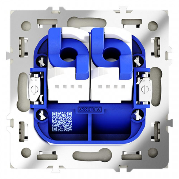 Розетка компьютерная 2-м СП S70 RJ45 + RJ45 кат.6 механизм сталь Voltum VLS060205 ТехноИмпульс