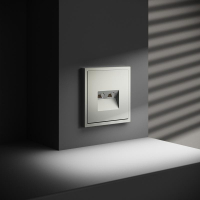 Розетка компьютерная 2-м СП S70 RJ45 + RJ45 кат.6 механизм сталь Voltum VLS060205 ТехноИмпульс