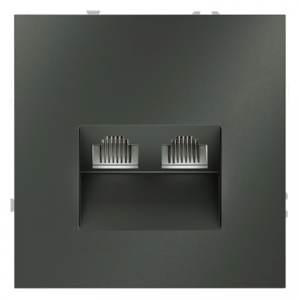 Розетка компьютерная 2-м СП S70 RJ45 + RJ45 кат.6 механизм титан Voltum VLS060206 ТехноИмпульс