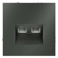 Розетка компьютерная 2-м СП S70 RJ45 + RJ45 кат.6 механизм титан Voltum VLS060206 ТехноИмпульс