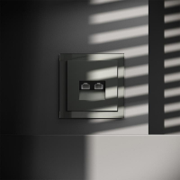 Розетка компьютерная 2-м СП S70 RJ45 + RJ45 кат.6 механизм титан Voltum VLS060206 ТехноИмпульс