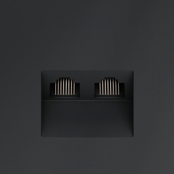 Розетка компьютерная 2-м СП S70 RJ45 + RJ45 кат.6 механизм графит Voltum VLS060207 ТехноИмпульс