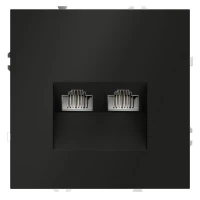 Розетка компьютерная 2-м СП S70 RJ45 + RJ45 кат.6 механизм черн. матов. Voltum VLS060208 ТехноИмпульс