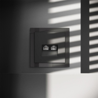 Розетка компьютерная 2-м СП S70 RJ45 + RJ45 кат.6 механизм черн. матов. Voltum VLS060208 ТехноИмпульс