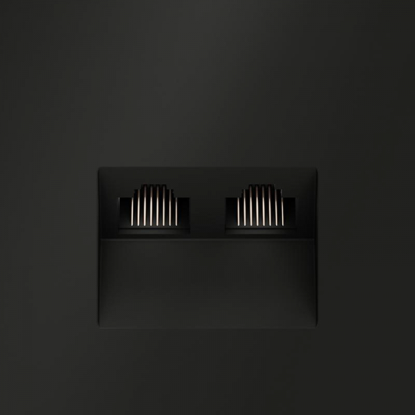 Розетка компьютерная 2-м СП S70 RJ45 + RJ45 кат.6 механизм черн. матов. Voltum VLS060208 ТехноИмпульс