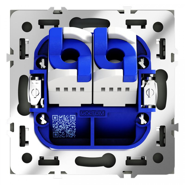 Розетка компьютерная 2-м СП S70 RJ45 + RJ45 кат.6 механизм черн. матов. Voltum VLS060208 ТехноИмпульс