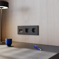 Розетка компьютерная 2-м СП S70 RJ45 + RJ45 кат.6 механизм черн. матов. Voltum VLS060208 ТехноИмпульс