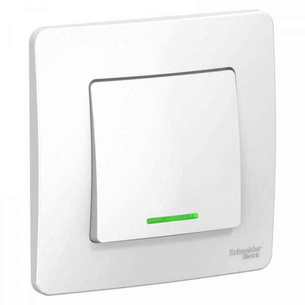 Выключатель 1-кл. СП Blanca 6А IP20 (сх. 1) 250В с подсветкой бел. SE BLNVS006111 ТехноИмпульс