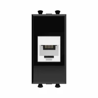 Розетка телефонная 1мод. Avanti "Черный квадрат" RJ12 без шторок модульная механизм DKC 4402611 ТехноИмпульс