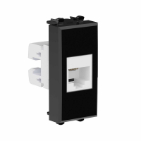 Розетка телефонная 1мод. Avanti "Черный квадрат" RJ12 без шторок модульная механизм DKC 4402611 ТехноИмпульс