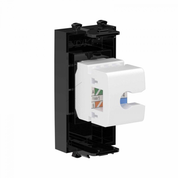 Розетка телефонная 1мод. Avanti "Черный квадрат" RJ12 без шторок модульная механизм DKC 4402611 ТехноИмпульс