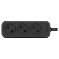 Колодка удлинителя 3-м без заземл. черн. KX-3-B Эра Б0061683 ТехноИмпульс