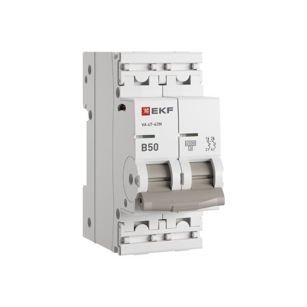 Выключатель автоматический 2п B 50А 4.5кА ВА 47-63N PROxima EKF M634250B ТехноИмпульс