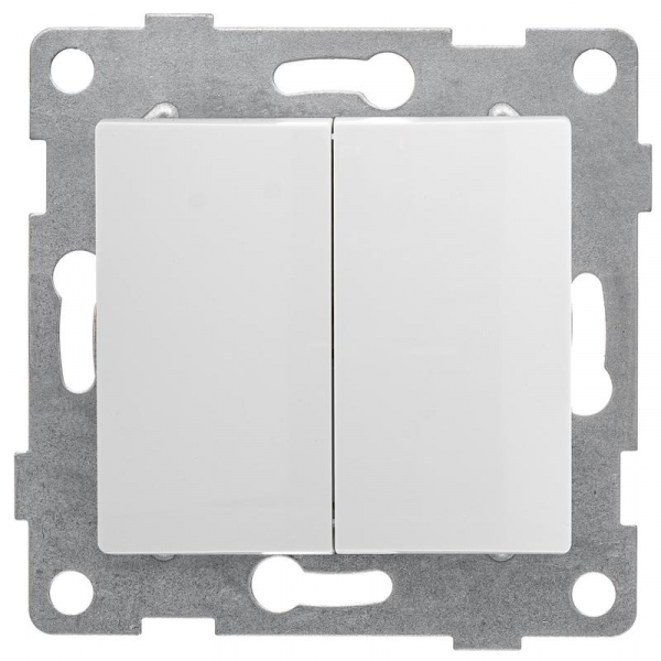 Выключатель 2-кл. СП Bravo 10А 250В механизм бел. GUSI С10В2-001 ТехноИмпульс