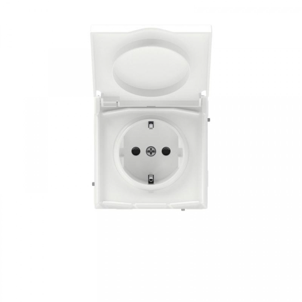 Розетка силовая KANT IP44 2P+E защ. шторки с крышкой бел. магнолия DKC 7000013 ТехноИмпульс