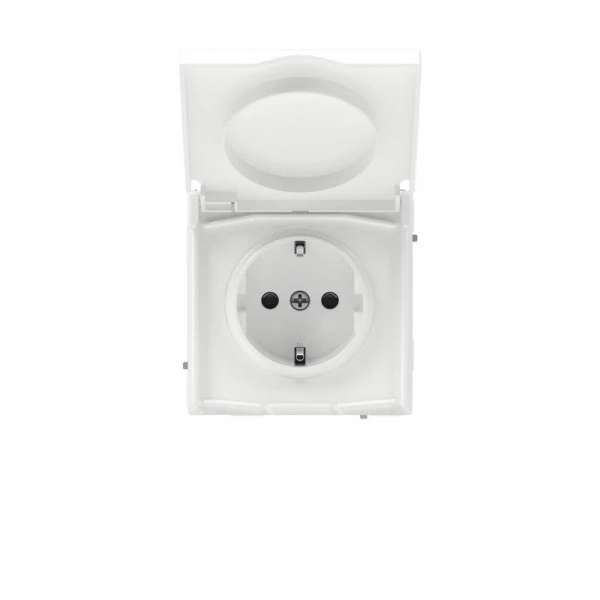 Розетка силовая KANT IP44 2P+E защ. шторки с крышкой бел. магнолия DKC 7000013 ТехноИмпульс