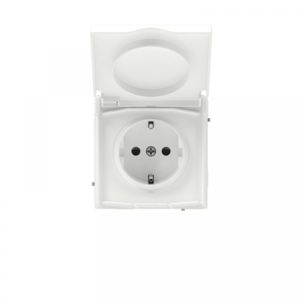Розетка силовая KANT IP44 2P+E защ. шторки с крышкой бел. магнолия DKC 7000013 ТехноИмпульс
