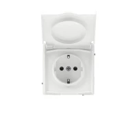 Розетка силовая KANT IP44 2P+E защ. шторки с крышкой бел. магнолия DKC 7000013 ТехноИмпульс