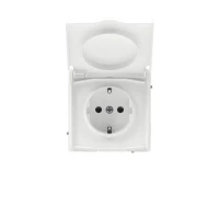 Розетка силовая KANT IP44 2P+E защ. шторки с крышкой бел. магнолия DKC 7000013 ТехноИмпульс
