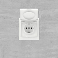 Розетка силовая KANT IP44 2P+E защ. шторки с крышкой бел. магнолия DKC 7000013 ТехноИмпульс