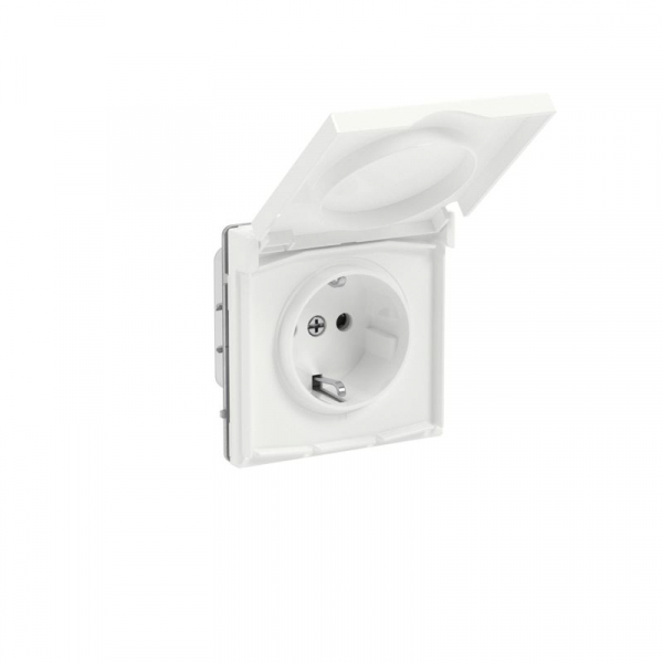 Розетка силовая KANT IP44 2P+E защ. шторки с крышкой бел. магнолия DKC 7000013 ТехноИмпульс
