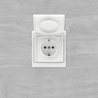 Розетка силовая KANT IP44 2P+E защ. шторки с крышкой бел. магнолия DKC 7000013 ТехноИмпульс