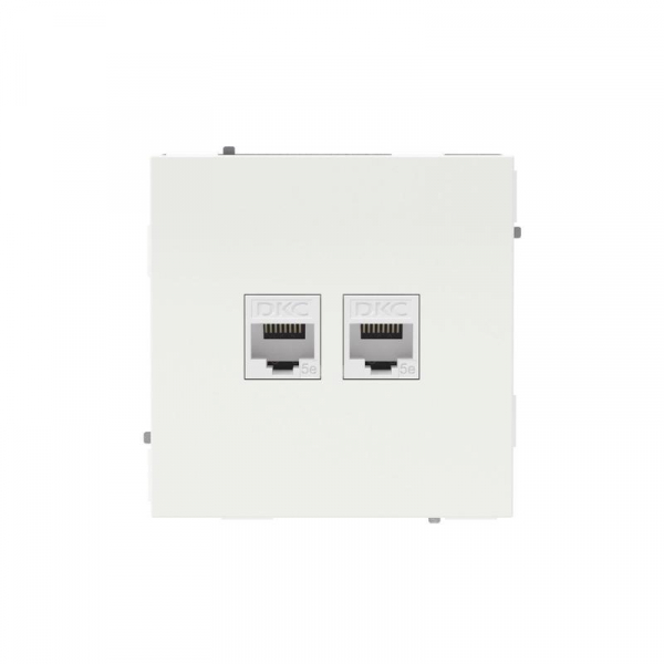 Розетка компьютерная 2-м KANT RJ45 кат.5E без шторки бел. магнолия DKC 7000664 ТехноИмпульс