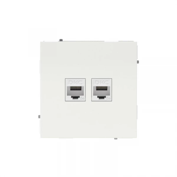 Розетка компьютерная 2-м KANT RJ45 кат.5E без шторки бел. магнолия DKC 7000664 ТехноИмпульс