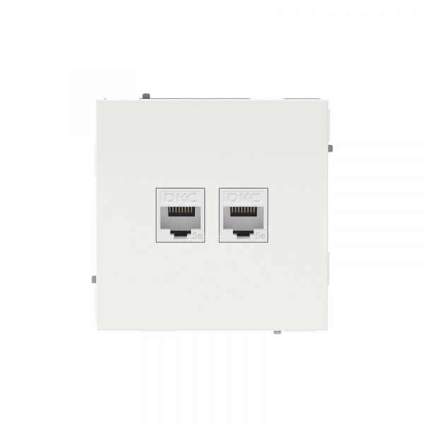 Розетка компьютерная 2-м KANT RJ45 кат.5E без шторки бел. магнолия DKC 7000664 ТехноИмпульс
