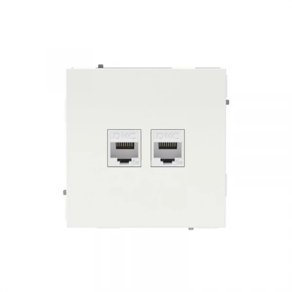 Розетка компьютерная 2-м KANT RJ45 кат.5E без шторки бел. магнолия DKC 7000664 ТехноИмпульс