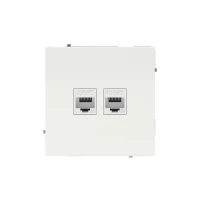 Розетка компьютерная 2-м KANT RJ45 кат.5E без шторки бел. магнолия DKC 7000664 ТехноИмпульс