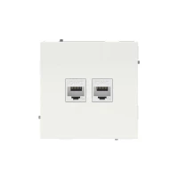 Розетка компьютерная 2-м KANT RJ45 кат.5E без шторки бел. магнолия DKC 7000664 ТехноИмпульс