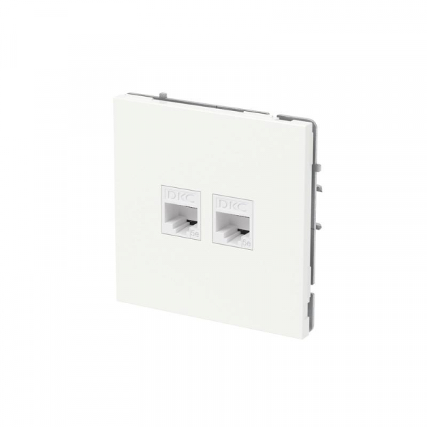 Розетка компьютерная 2-м KANT RJ45 кат.5E без шторки бел. магнолия DKC 7000664 ТехноИмпульс