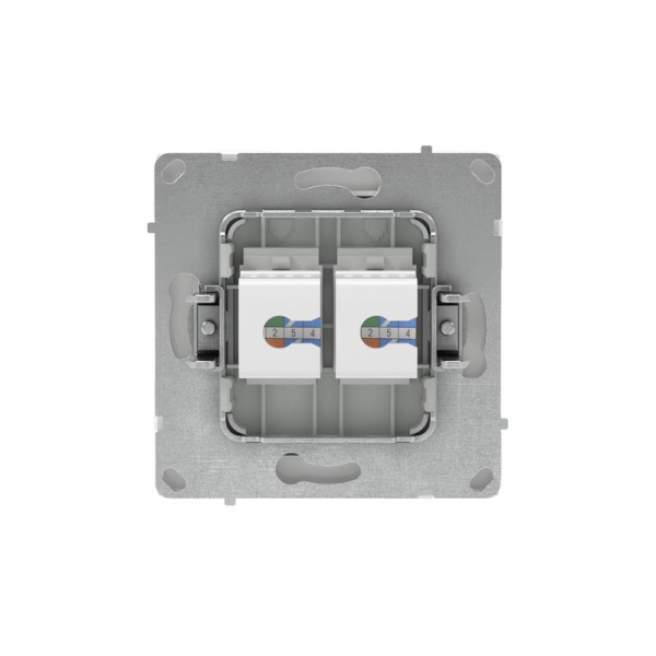 Розетка компьютерная 2-м KANT RJ45 кат.5E без шторки бел. магнолия DKC 7000664 ТехноИмпульс