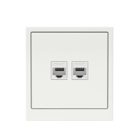 Розетка компьютерная 2-м KANT RJ45 кат.5E без шторки бел. магнолия DKC 7000664 ТехноИмпульс