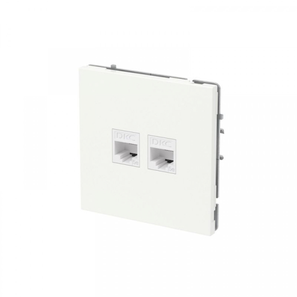 Розетка компьютерная 2-м KANT RJ45 кат.5E без шторки бел. магнолия DKC 7000664 ТехноИмпульс