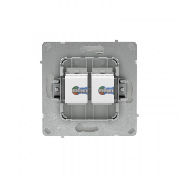 Розетка компьютерная 2-м KANT RJ45 кат.5E без шторки бел. магнолия DKC 7000664 ТехноИмпульс